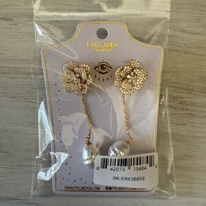 NWT EyeCandy LA Crystal and Peal Earrings